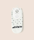 Crew Non Slip Grip Socks - White Polka Ruffle