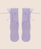 Crew Non Slip Grip Socks - Lavender Bow