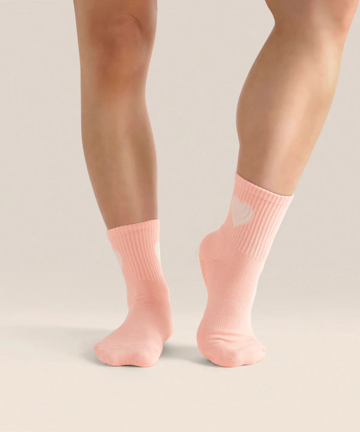 Crew Non Slip Grip Socks - Strawberry Heart