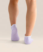 Low Rise Ankle Grip Socks - Lavender Spots