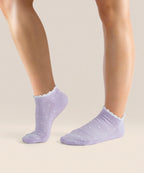 Low Rise Ankle Grip Socks - Lavender Spots