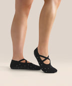 Ballet Non Slip Grip Socks - Black Polka