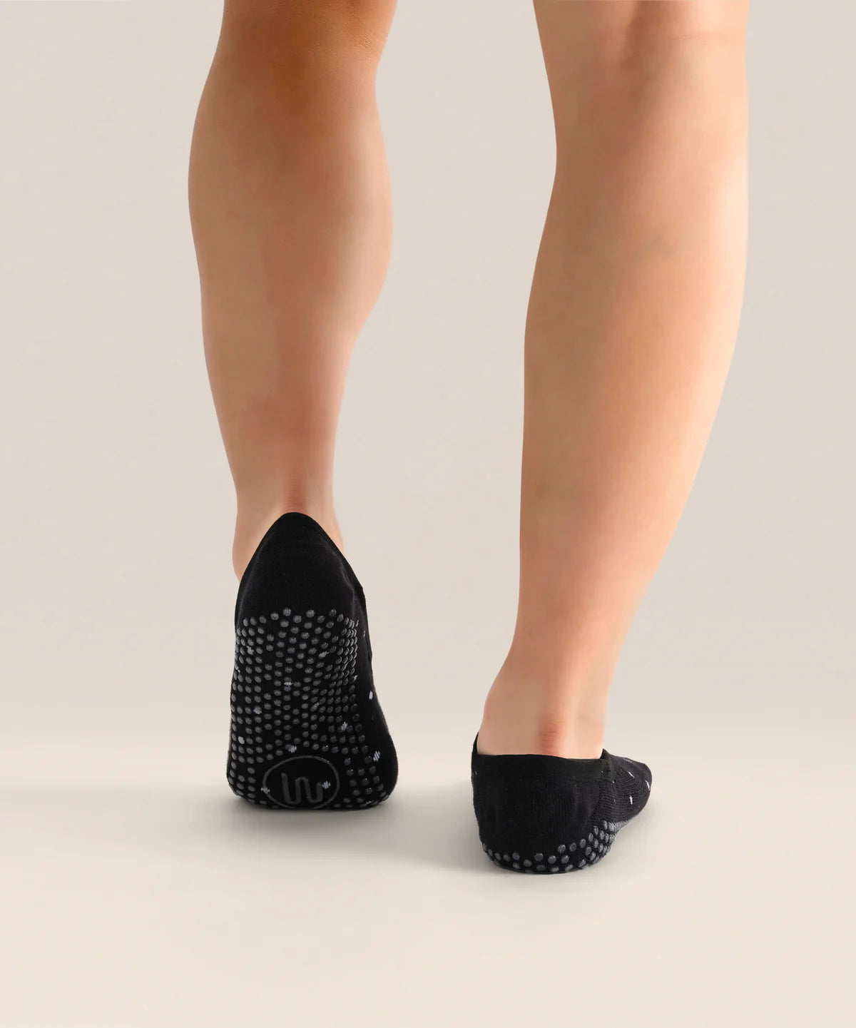 Ballet Non Slip Grip Socks - Black Polka