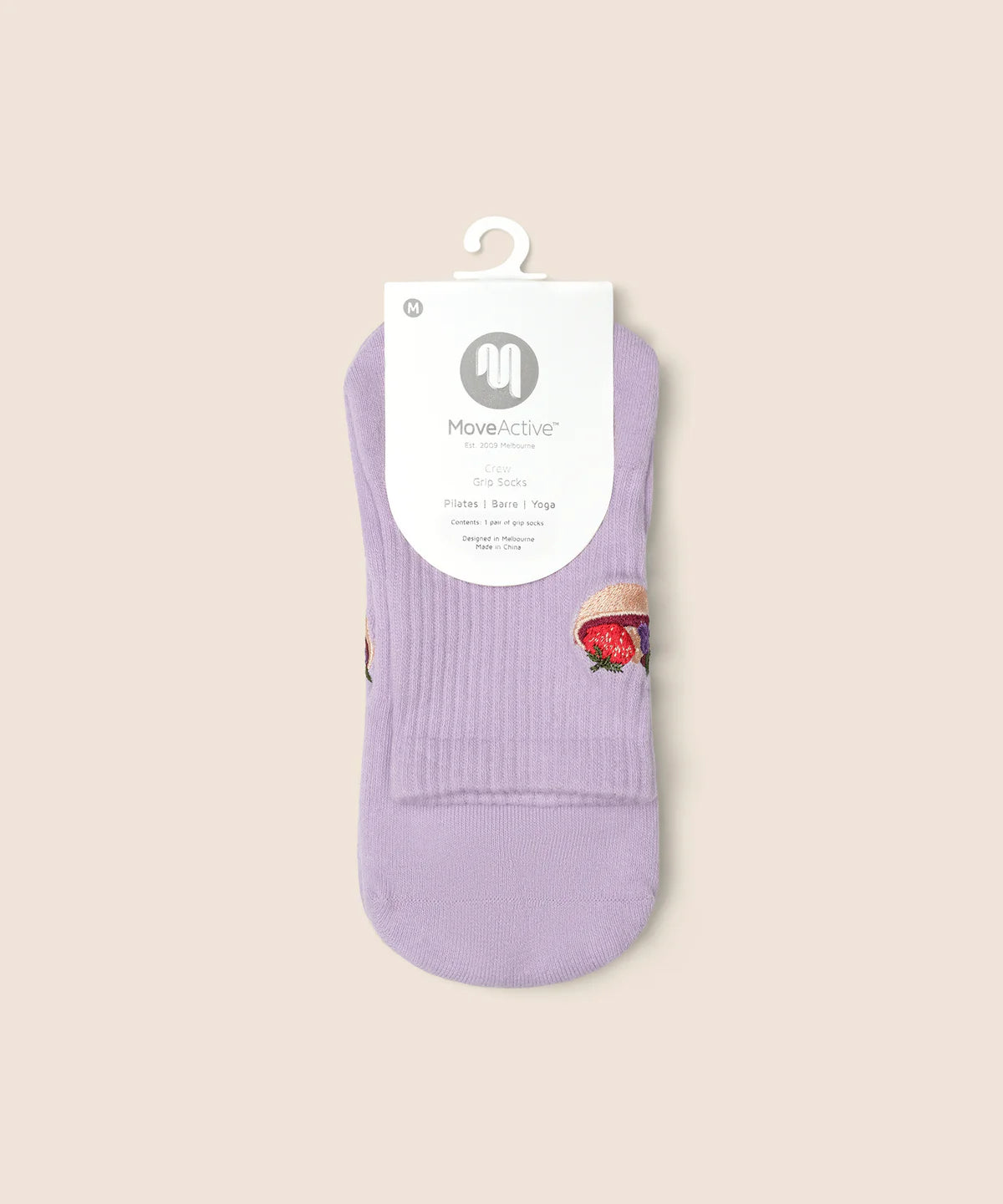 Crew Non Slip Grip Socks - Acai Bowl