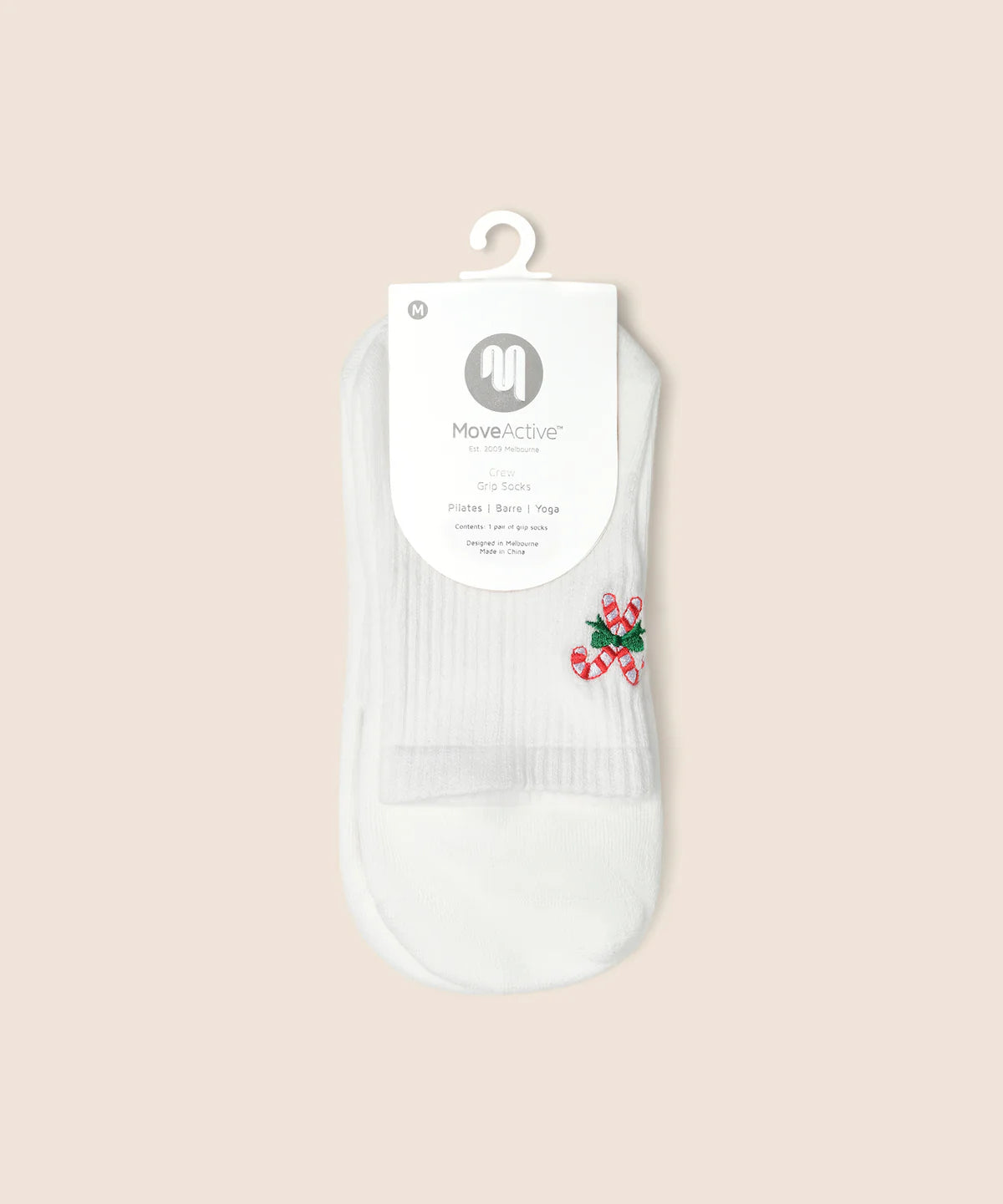Crew Non Slip Grip Socks - Candy Cane