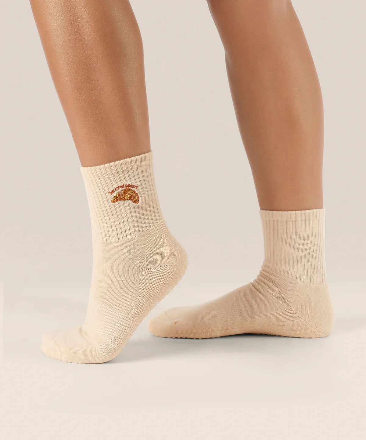 Crew Non Slip Grip Socks - Le Croissant