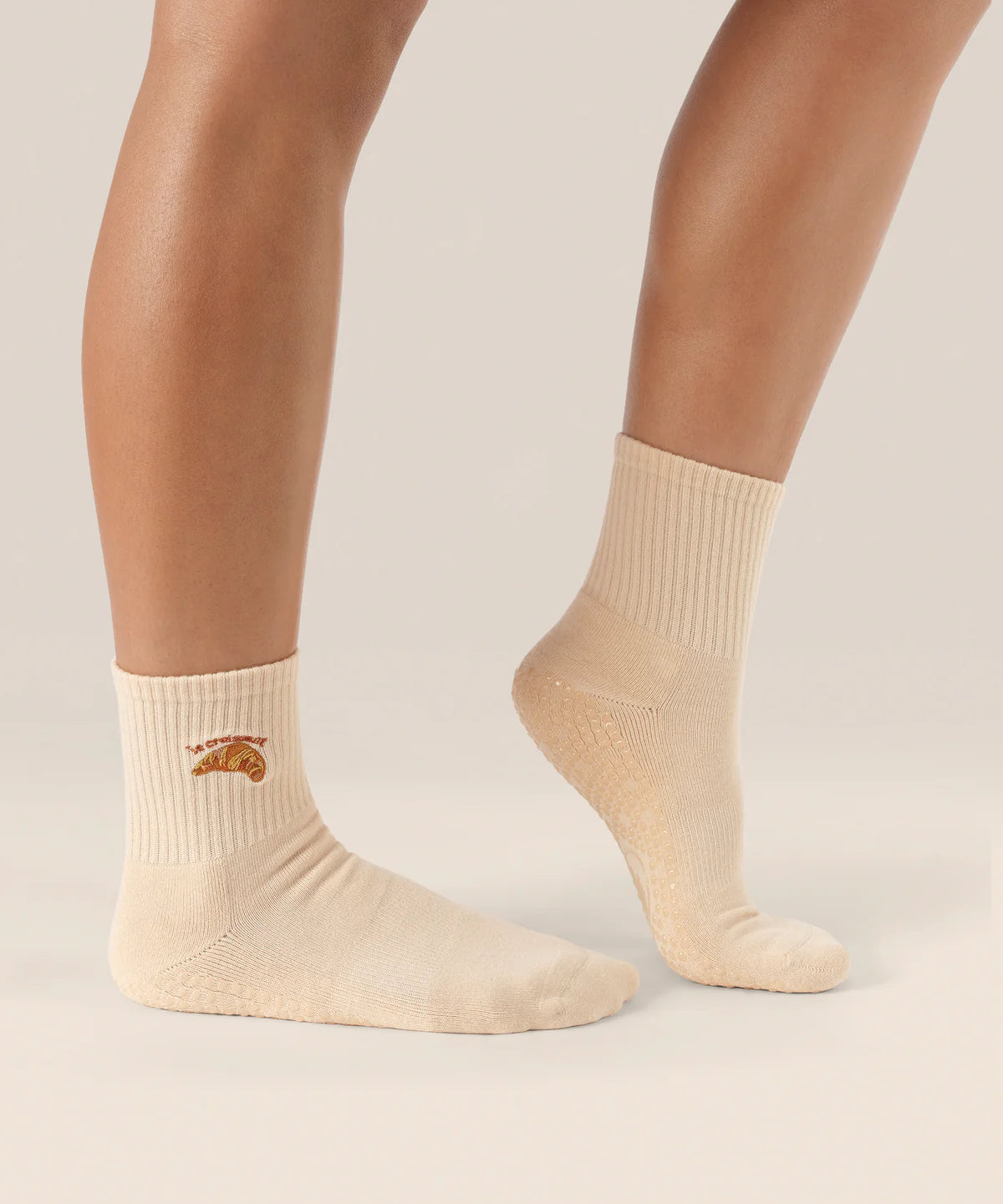 Crew Non Slip Grip Socks - Le Croissant