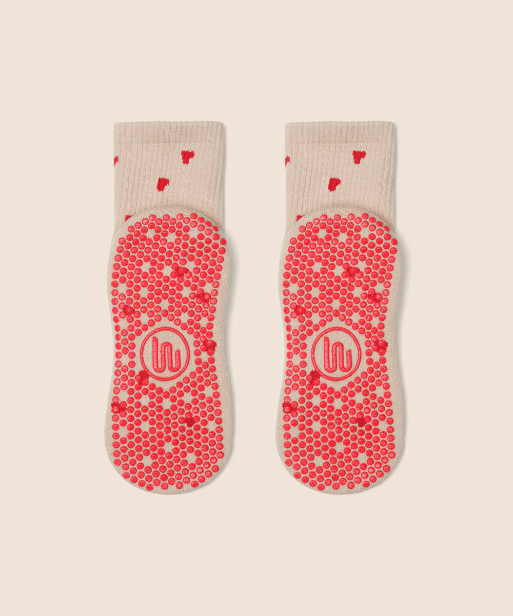 Crew Non Slip Grip Socks - Love Me
