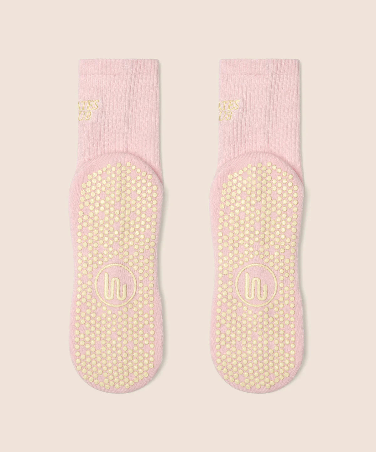 Crew Non Slip Grip Socks - Pilates Club Pink