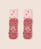 Crew Non Slip Grip Socks - Love Me Pink