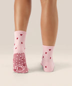 Crew Non Slip Grip Socks - Love Me Pink