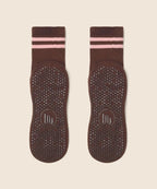 Crew Non Slip Grip Socks - Sporty Stripe Espresso