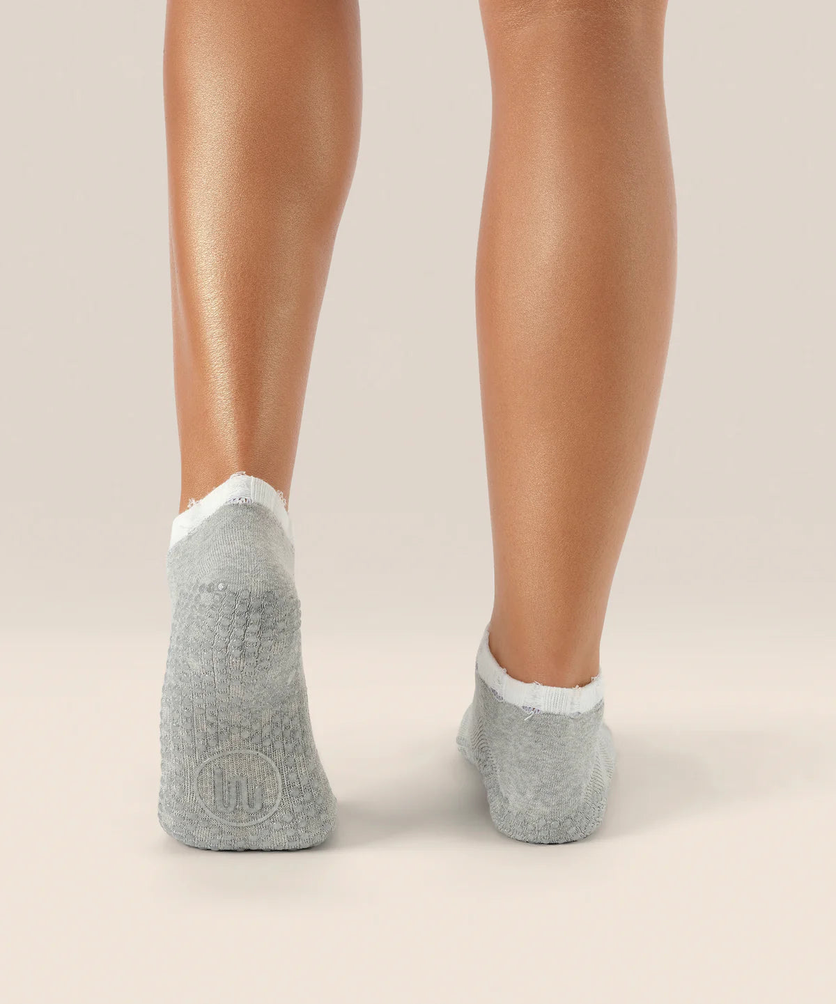 Low Rise Ankle Grip Socks - Marle Grey