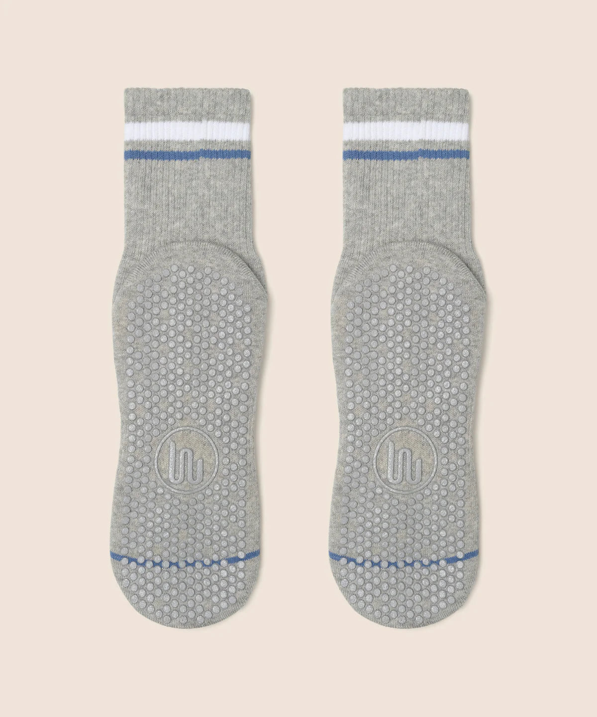 Crew Non Slip Grip Socks - Varsity Stripe Marle