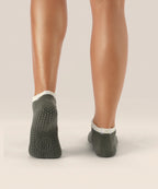 Low Rise Ankle Grip Socks - Khaki