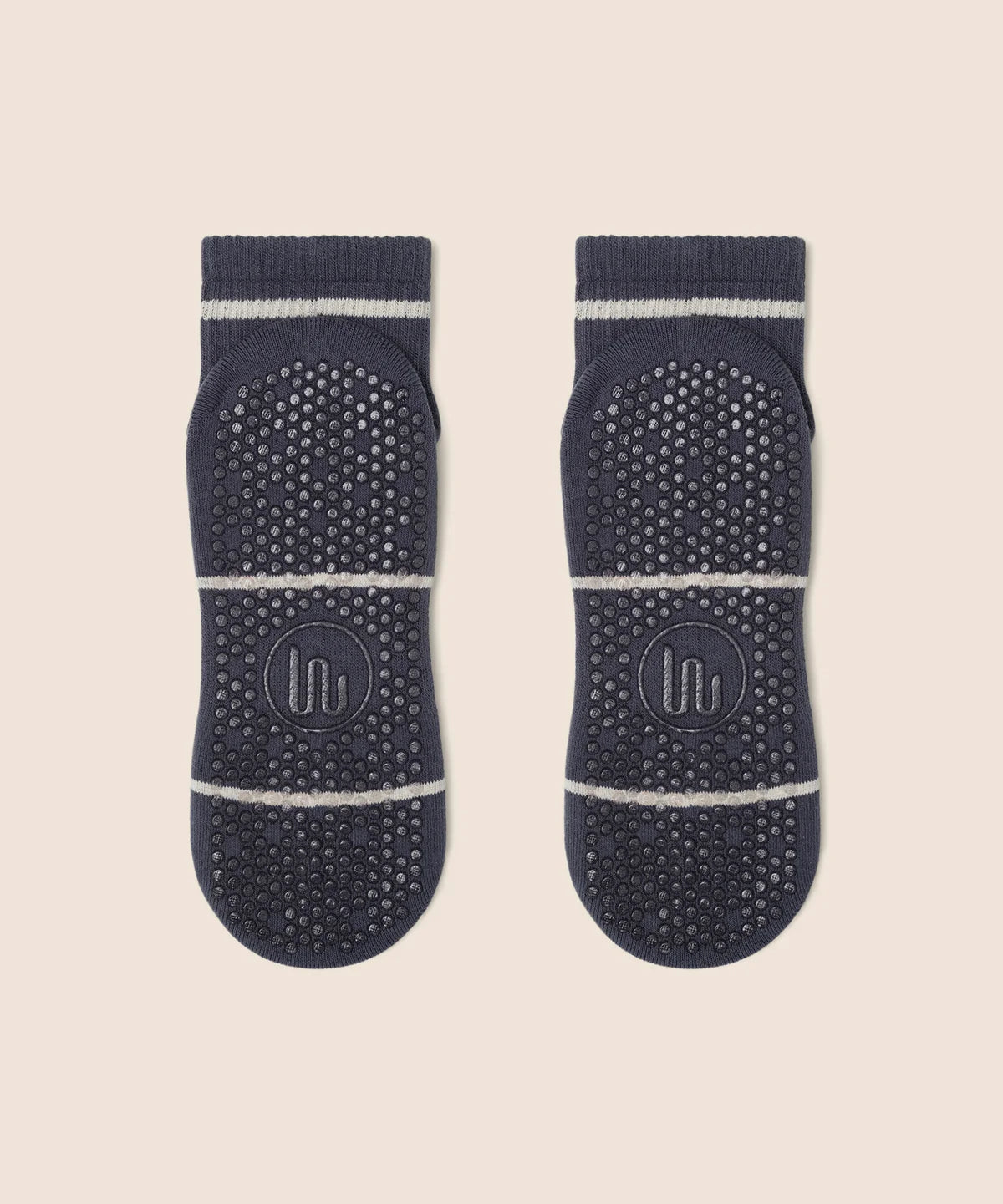 Quarter Crew Non Slip Grip Socks - Baseline Navy