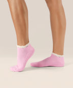 Low Rise Ankle Grip Socks - Cool Pink