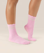 Crew Non Slip Grip Socks - Edgy Cool Pink