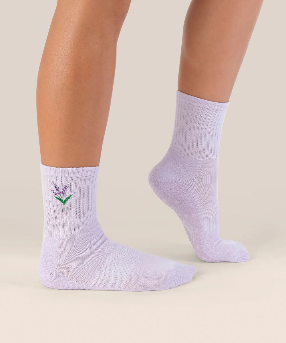 Crew Non Slip Grip Socks - Lavender Haze
