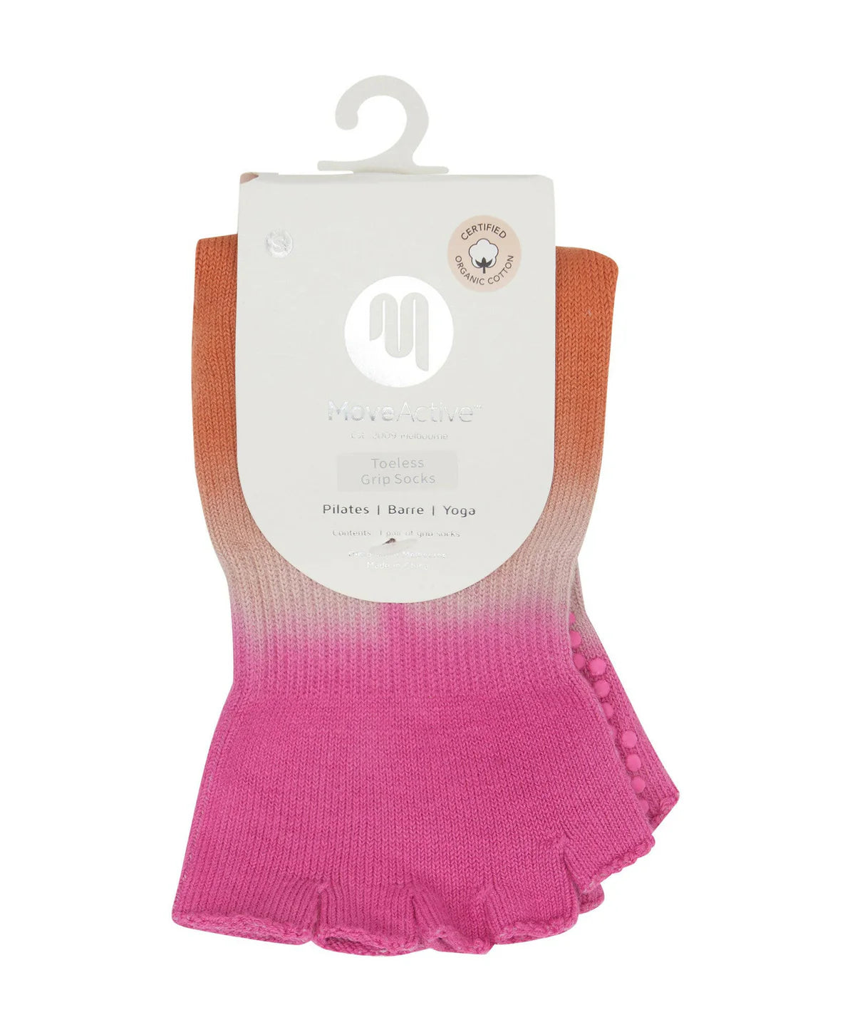 Toeless Non Slip Grip Socks - Tropical Ombré