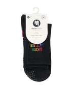 Crew Non Slip Grip Socks - Signature Rainbow Black