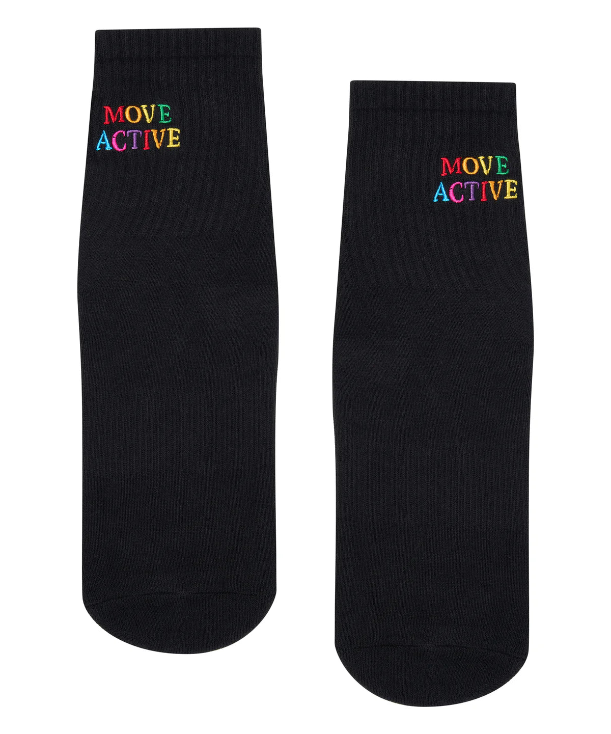 Crew Non Slip Grip Socks - Signature Rainbow Black