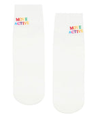 Crew Non Slip Grip Socks - Signature Rainbow Ivory