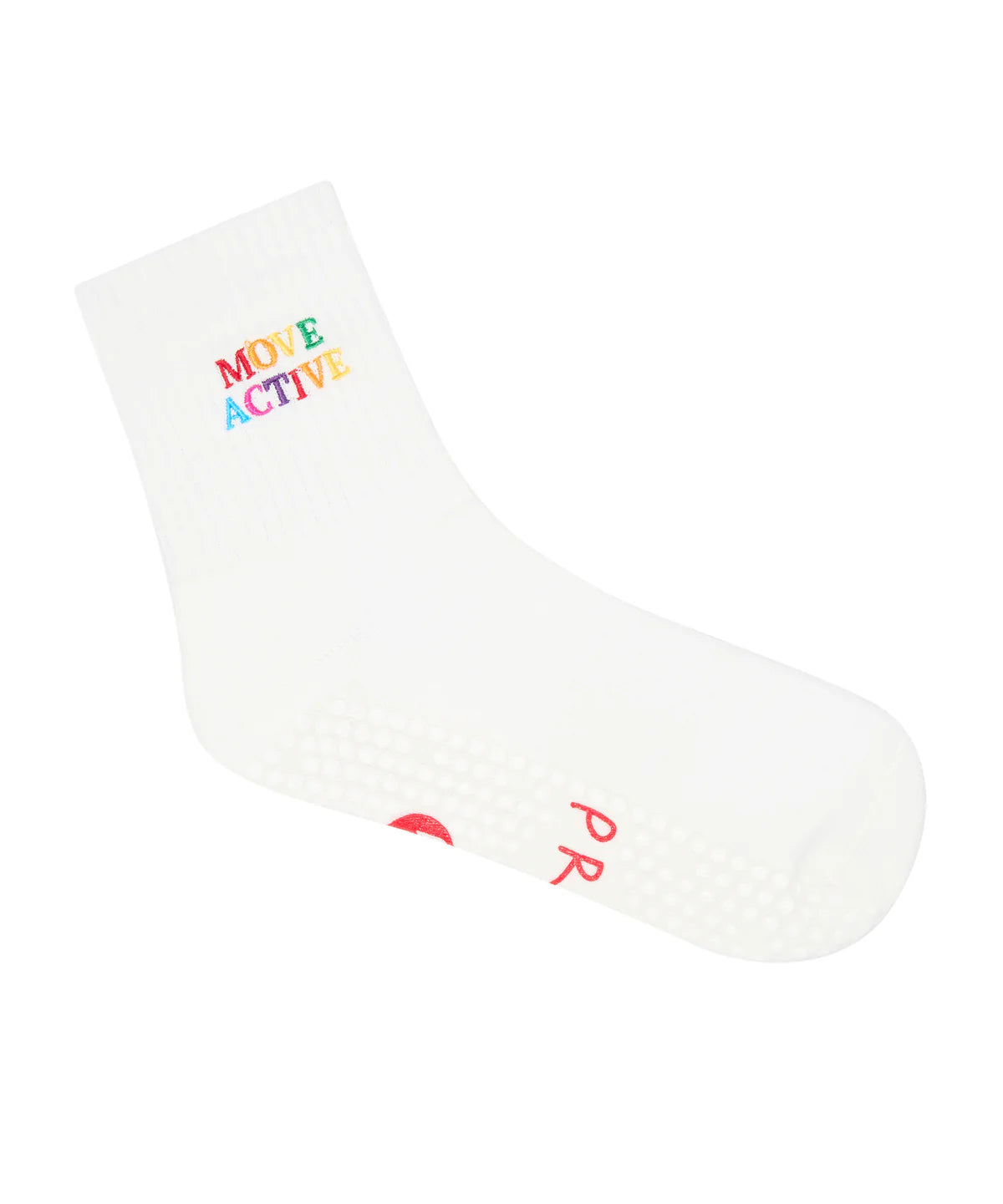 Crew Non Slip Grip Socks - Signature Rainbow Ivory