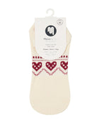 Low Rise Ankle Grip Socks - Alpine Heart Oat