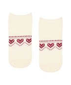 Low Rise Ankle Grip Socks - Alpine Heart Oat