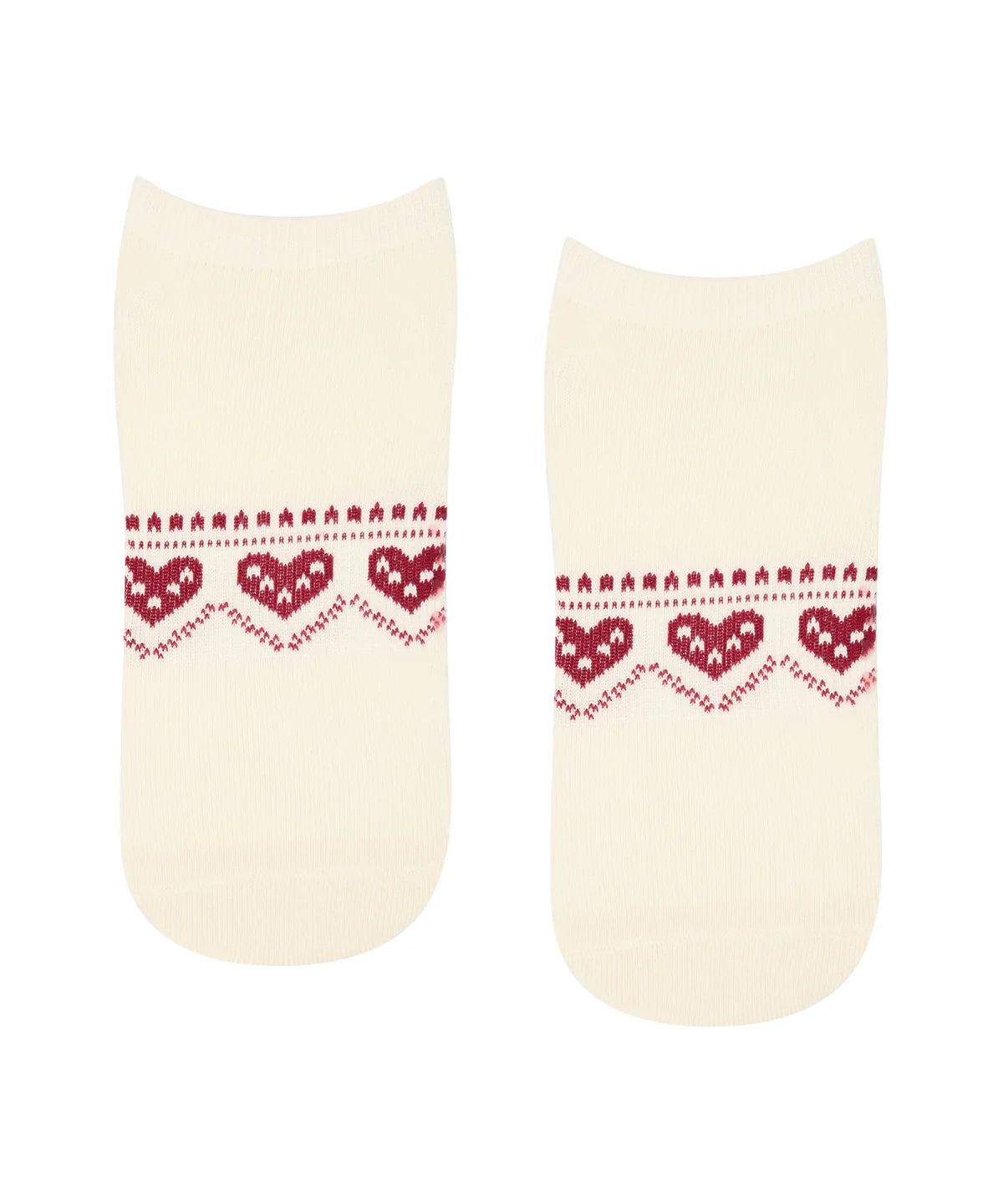 Low Rise Ankle Grip Socks - Alpine Heart Oat