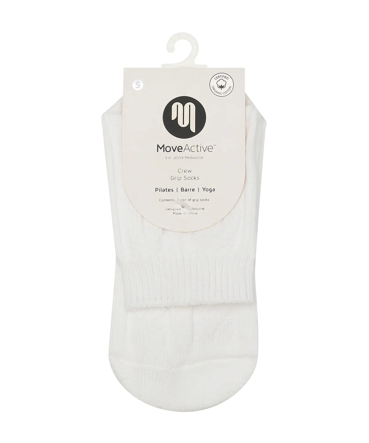Crew Non Slip Grip Socks - Cable-Knit Ivory