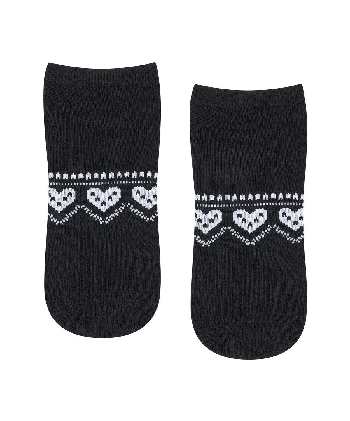 Low Rise Ankle Grip Socks - Alpine Heart Midnight