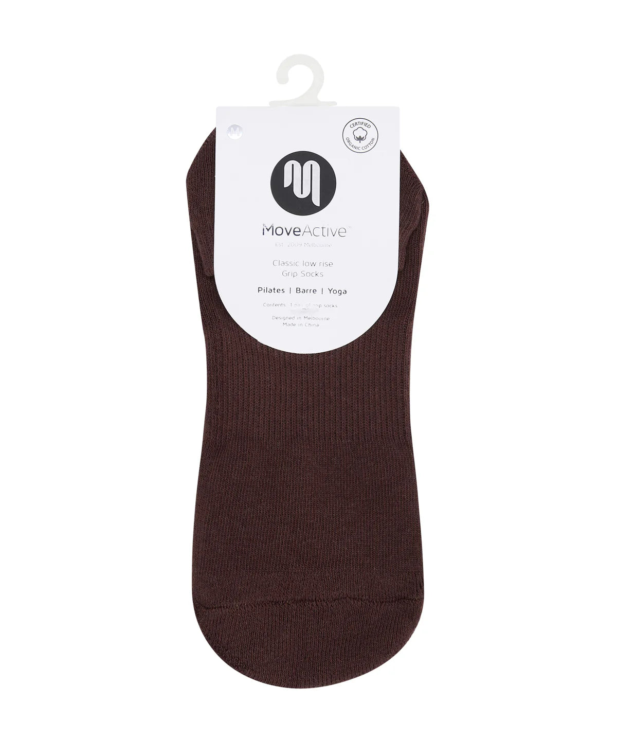 Low Rise Ankle Grip Socks - Espresso