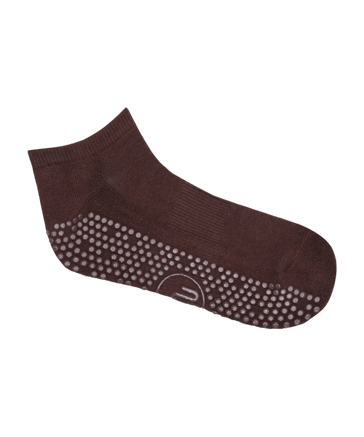 Low Rise Ankle Grip Socks - Espresso