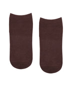 Low Rise Ankle Grip Socks - Espresso