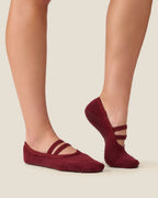 [MoveActive] Ballet Non Slip Grip Socks - Cabernet