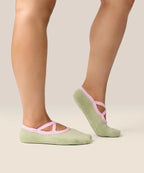 Ballet Non Slip Grip Socks - Sage Petal