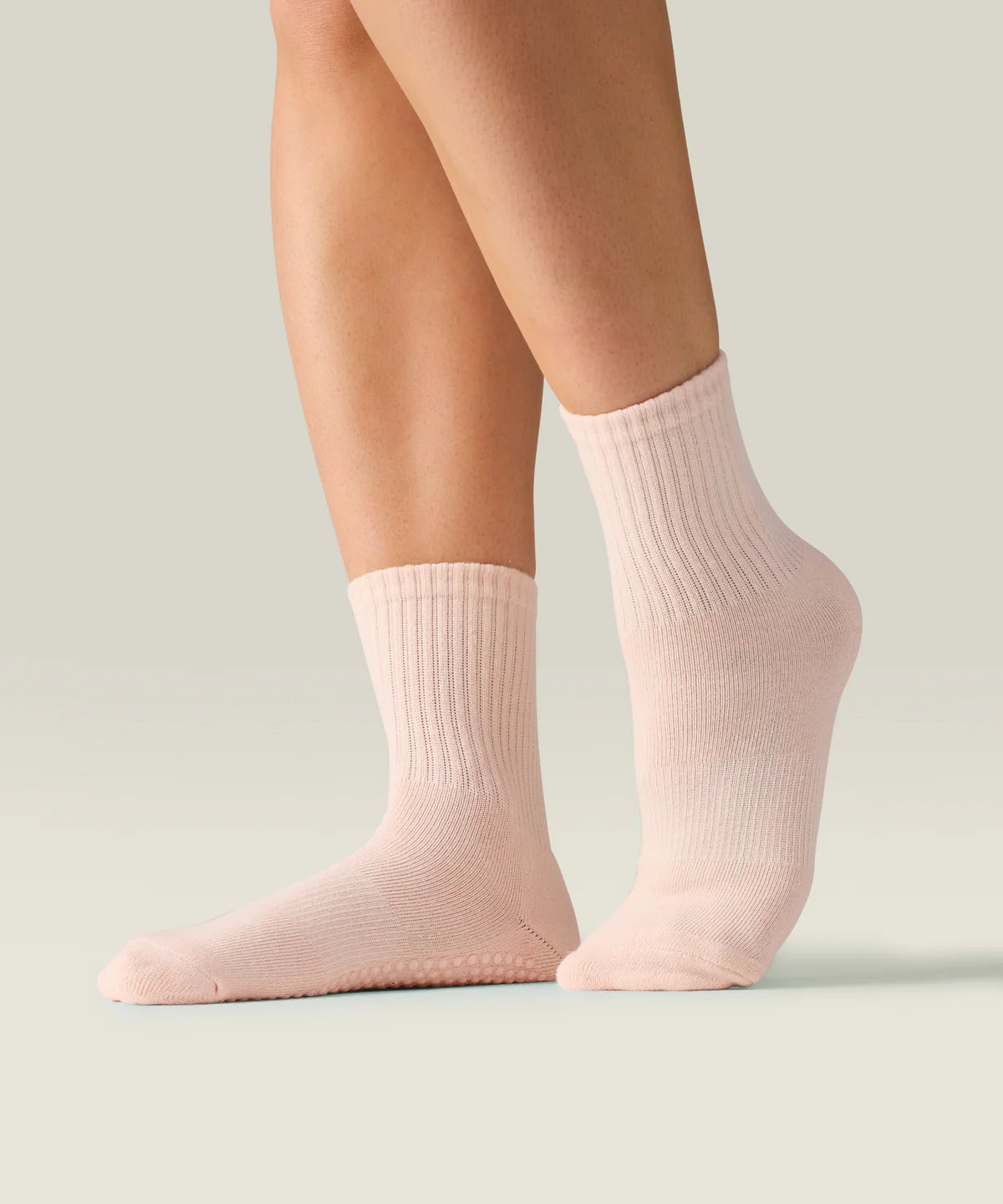 Crew Non Slip Grip Socks - Soft Pink