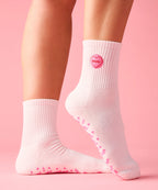 Crew Non Slip Grip Socks - I Heart Boobs Ivory