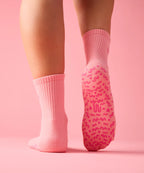 Crew Non Slip Grip Socks - Power in Pairs Pink
