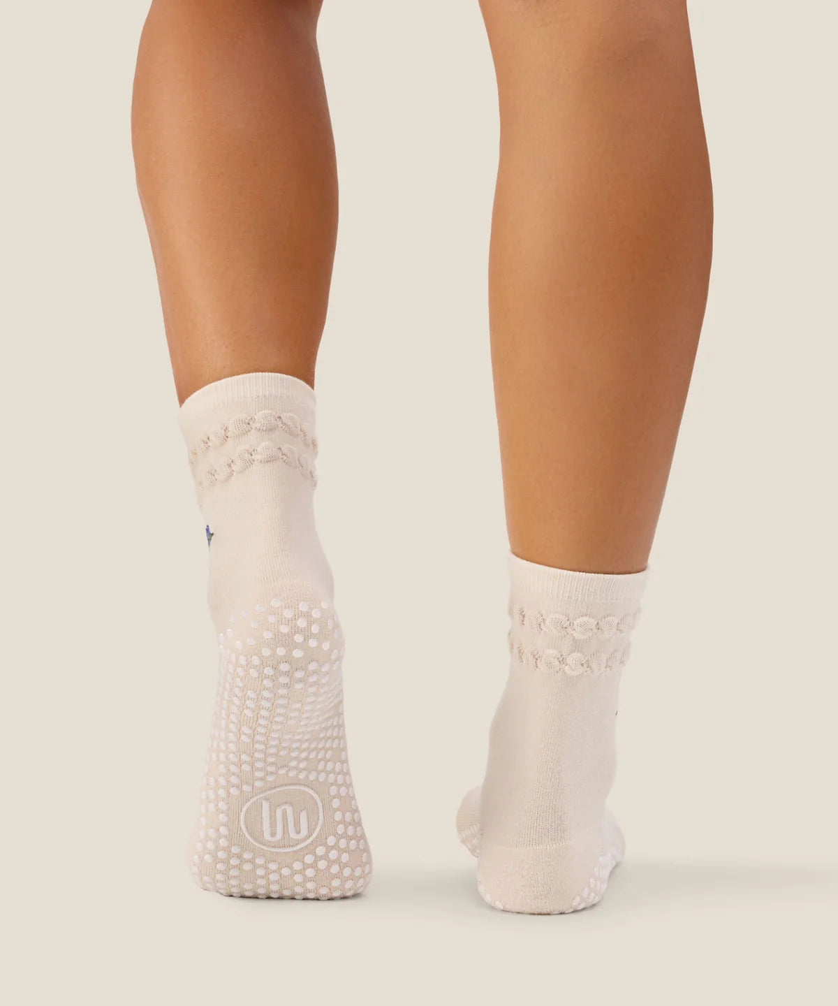 [MoveActive] Crew Non Slip Grip Socks - Blueberry Ruffle Oat