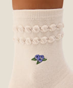 [MoveActive] Crew Non Slip Grip Socks - Blueberry Ruffle Oat