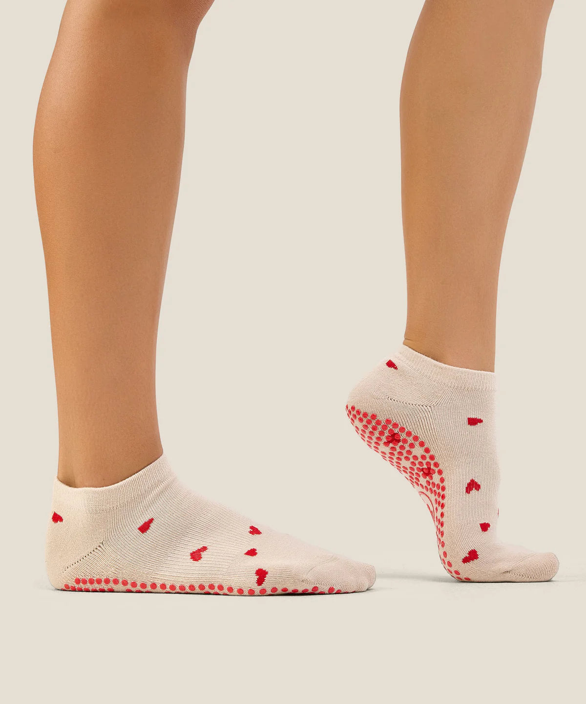 Low Rise Ankle Grip Socks - Love Me