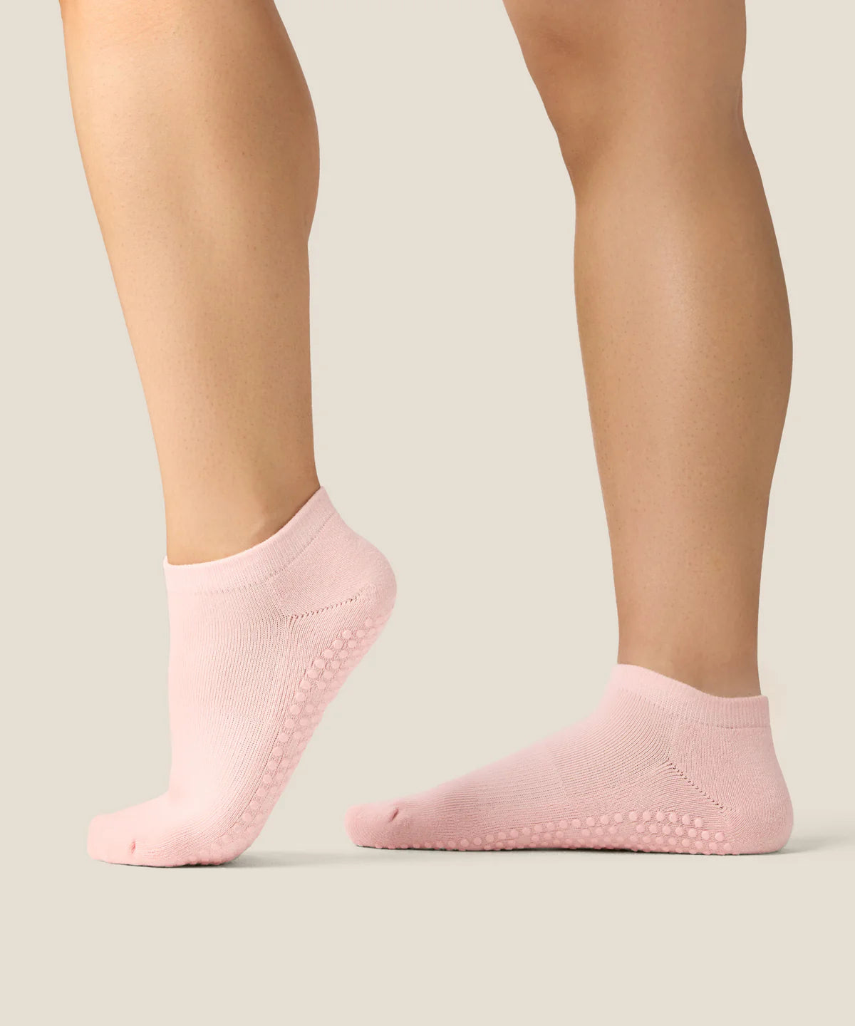Low Rise Ankle Grip Socks - Sweet Pink