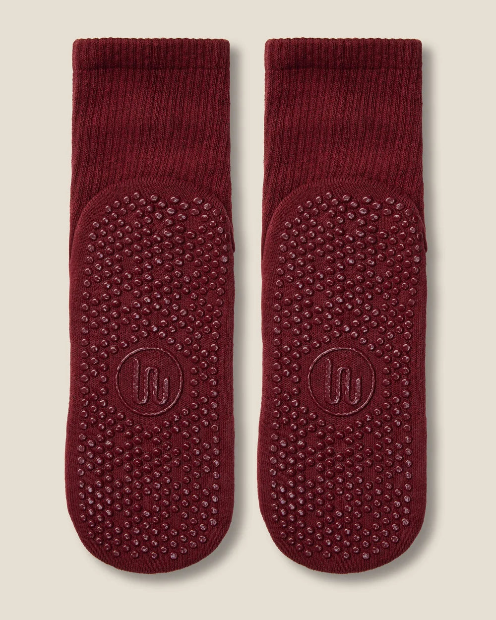 [MoveActive] Crew Non Slip Grip Socks - Cabernet