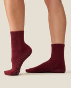 [MoveActive] Crew Non Slip Grip Socks - Cabernet