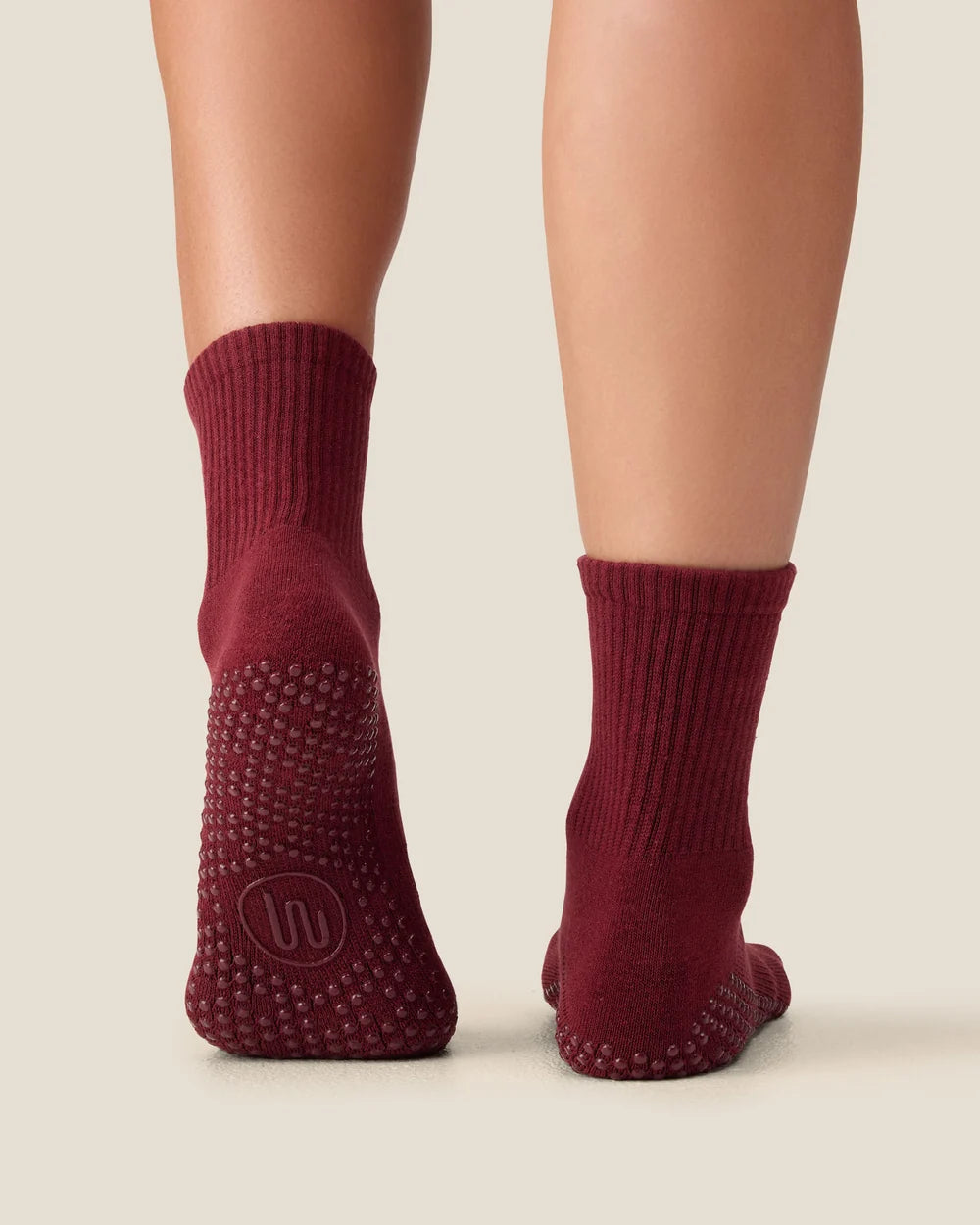 [MoveActive] Crew Non Slip Grip Socks - Cabernet