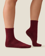 [MoveActive] Crew Non Slip Grip Socks - Cabernet