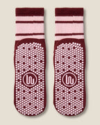 [MoveActive] Crew Non Slip Grip Socks - Cabernet Pink Stripe